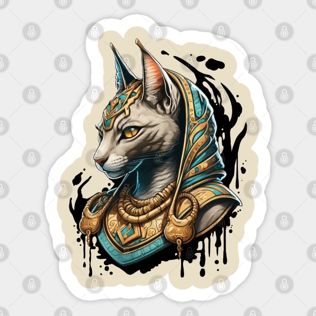 Egyptian God Bastet Sticker by GCS Designs